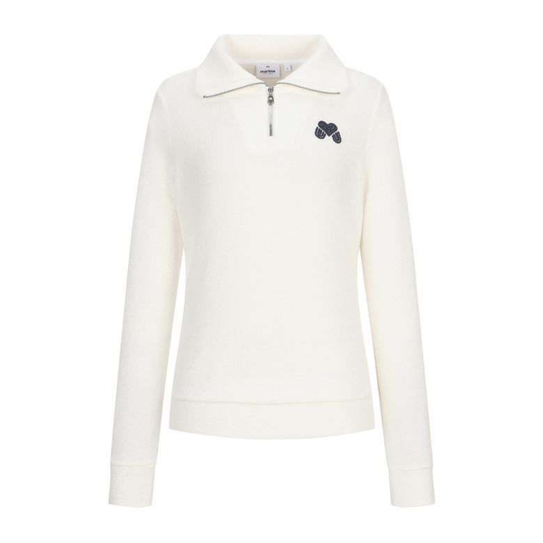 Fluffy Half Zip up T shirts_OFF-WHITE