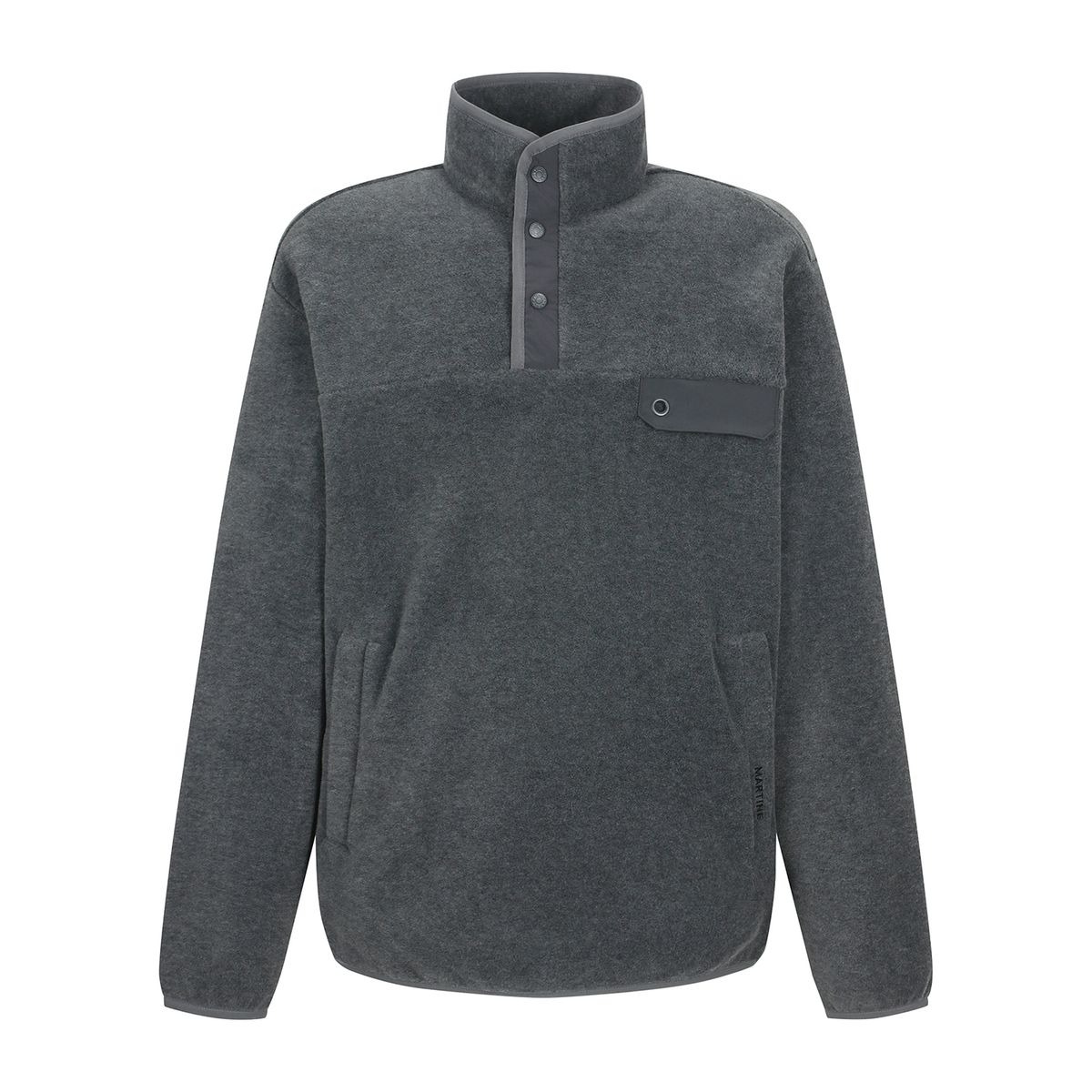 마틴골프(MARTINE GOLF) Fleece Button High neck T shirts_GRAY (Men)
