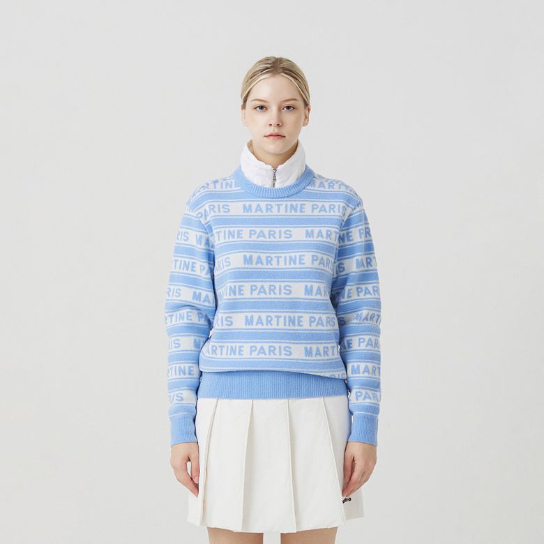 Logo Jacquard Padding Sweater_S/BLUE