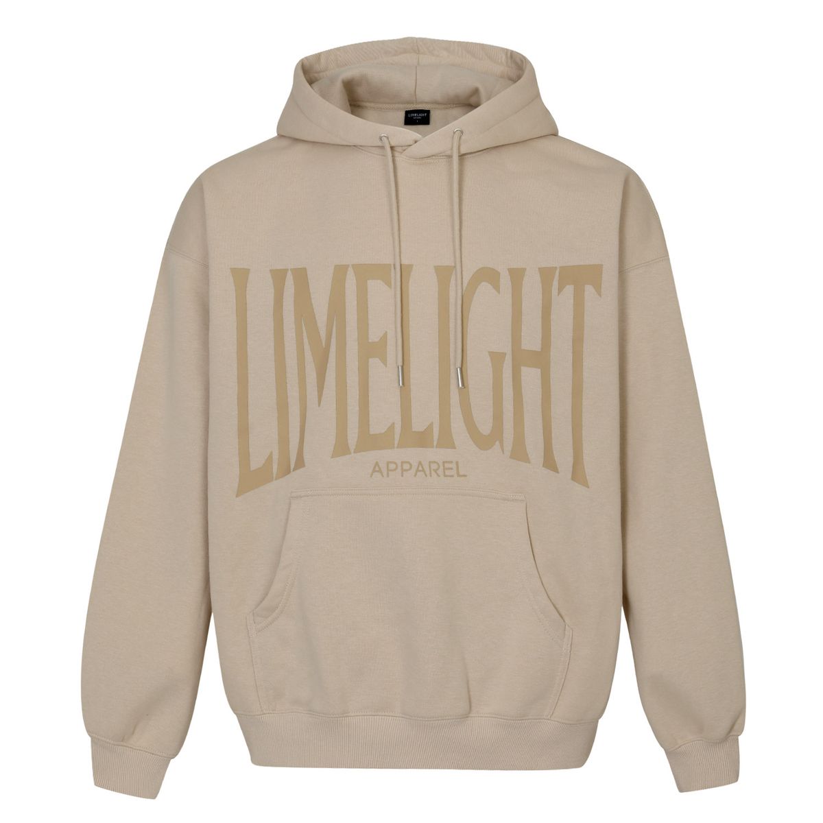 라임라잇 어패럴(LIMELIGHT APPAREL) 어패럴 빅 로고 후드 오버사이즈 (샌드/브라운)