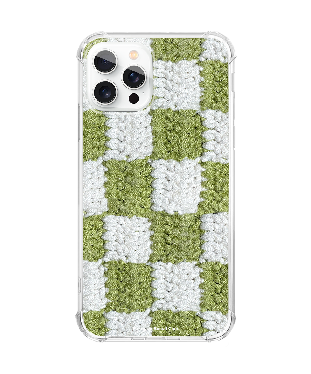 페이크재즈소셜클럽(FAKE JAZZ SOCIAL CLUB) CHECKER KNIT (olive) 폰케이스