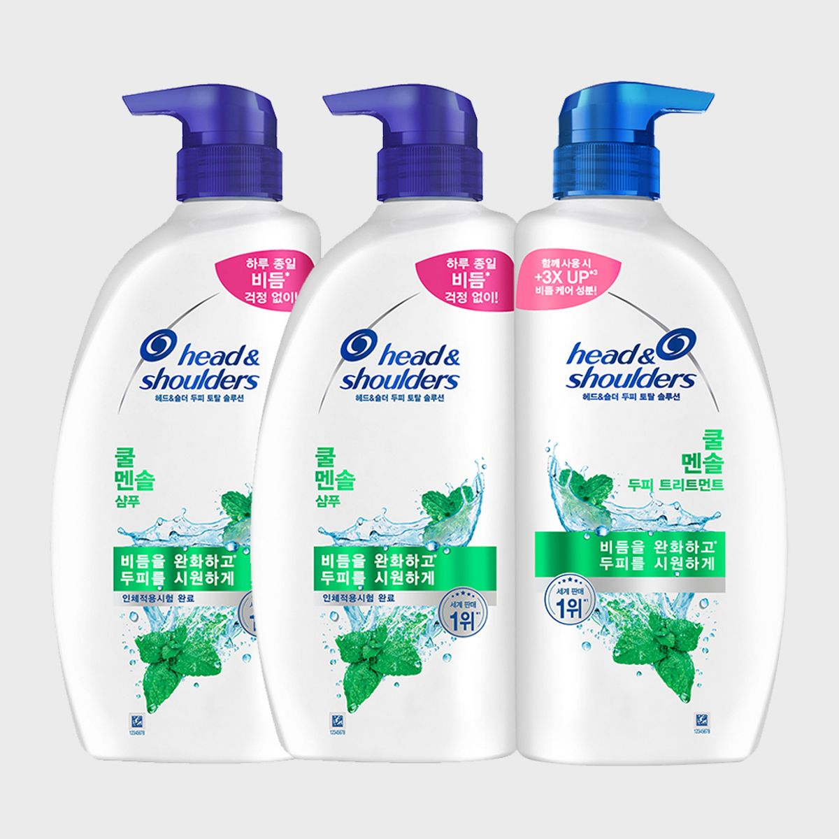 헤드앤숄더(HEAD&SHOULDER) 쿨멘솔 샴푸850ml 2개 + 트리트먼트 850ml 1개