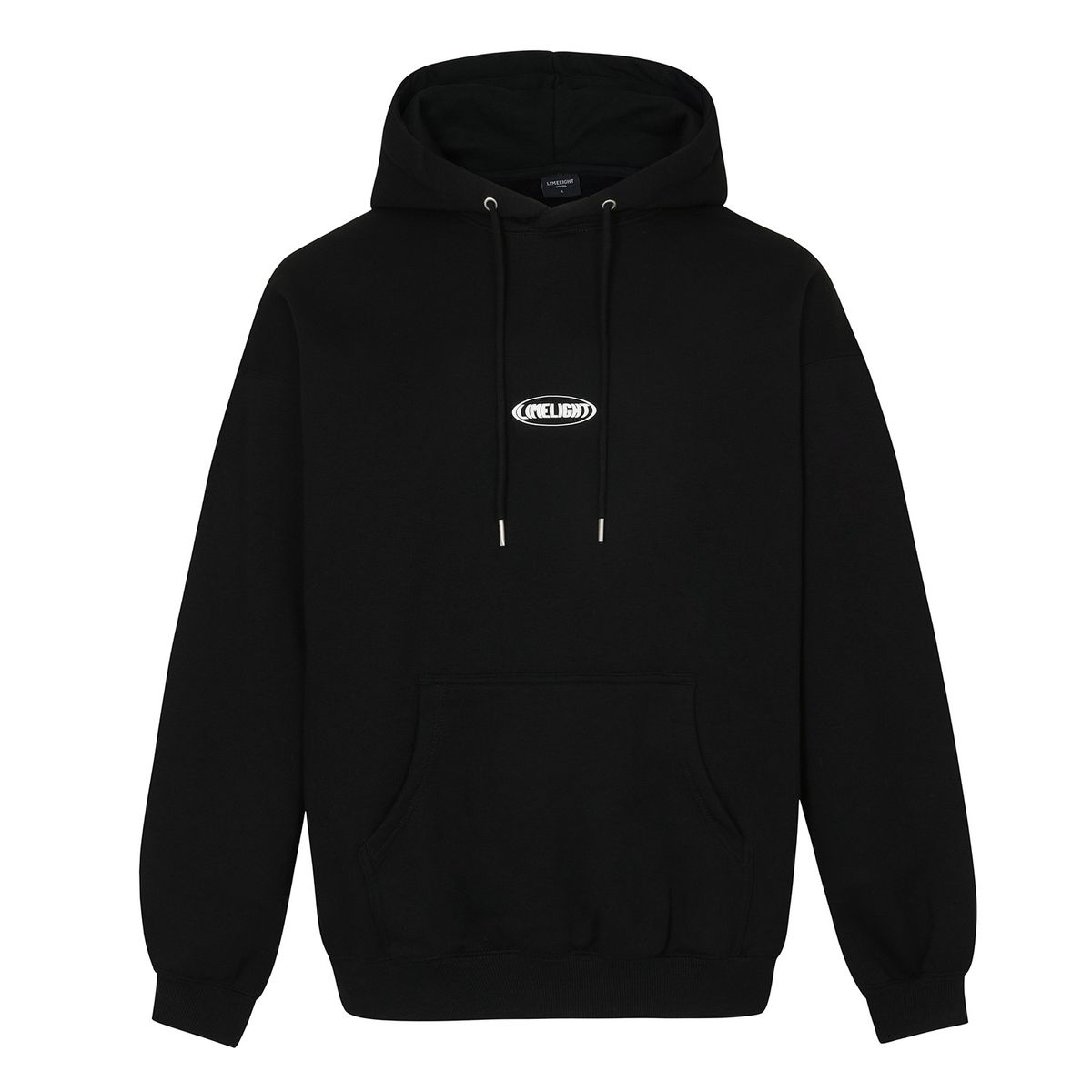 라임라잇 어패럴(LIMELIGHT APPAREL) 어패럴 오발 로고 후드 오버사이즈 (블랙/화이트)