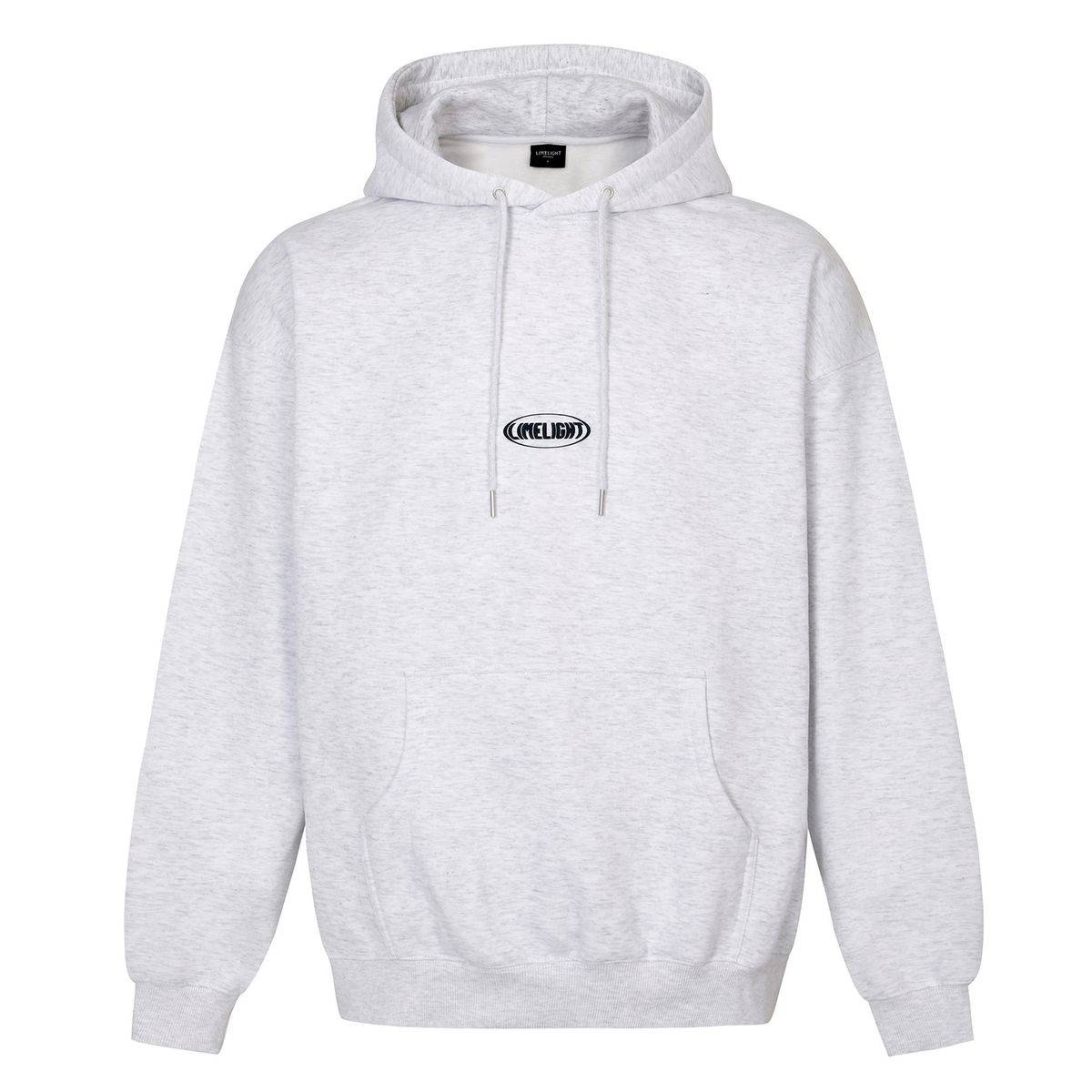 라임라잇 어패럴(LIMELIGHT APPAREL) 어패럴 오발 로고 후드 오버사이즈 (애쉬그레이/블랙)
