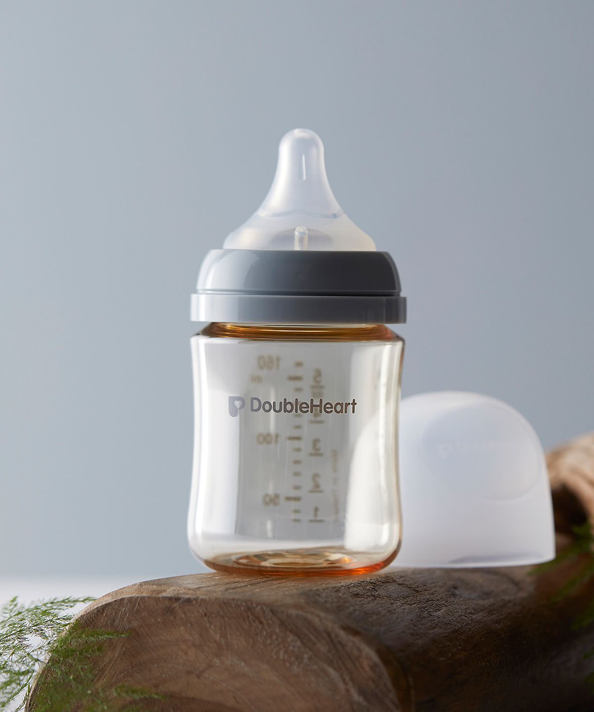 더블하트(DOUBLEHEART) 모유실감 3세대 PPSU 모먼트 새벽그레이  젖병 160ml(젖꼭지S포함)