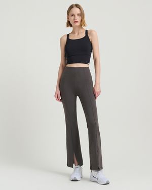 하이웨이스트 플레어 지퍼 팬츠(FMPT1014F)_그레이던