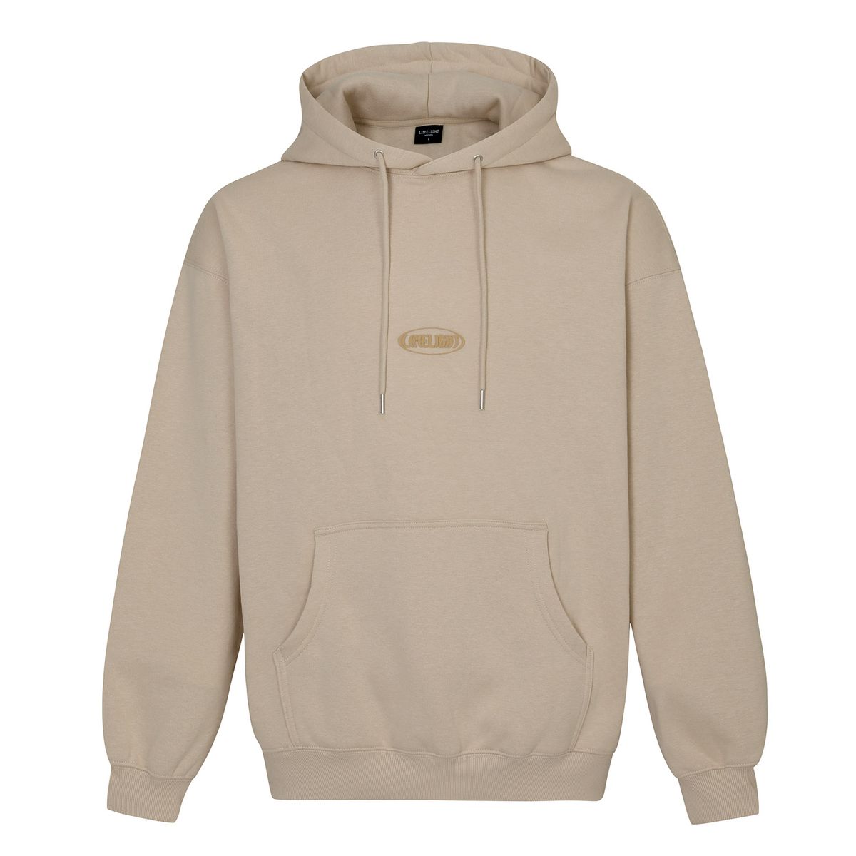 라임라잇 어패럴(LIMELIGHT APPAREL) 어패럴 오발 로고 후드 오버사이즈 (샌드/브라운)