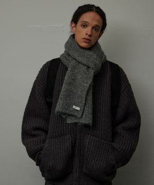 오브제 알파카 머플러 미스트차콜