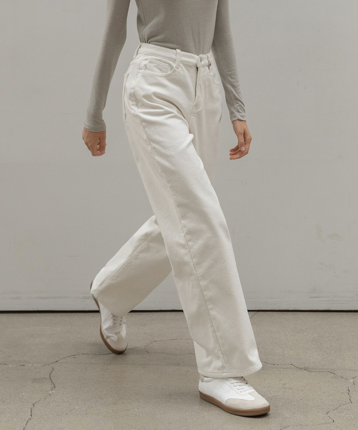 논앤논(NON AND NON) [맞춤기장] CORDUROY WIDE PANTS_NFDP6593 (IVORY)