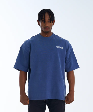 피그먼트 오버핏 반팔 블루