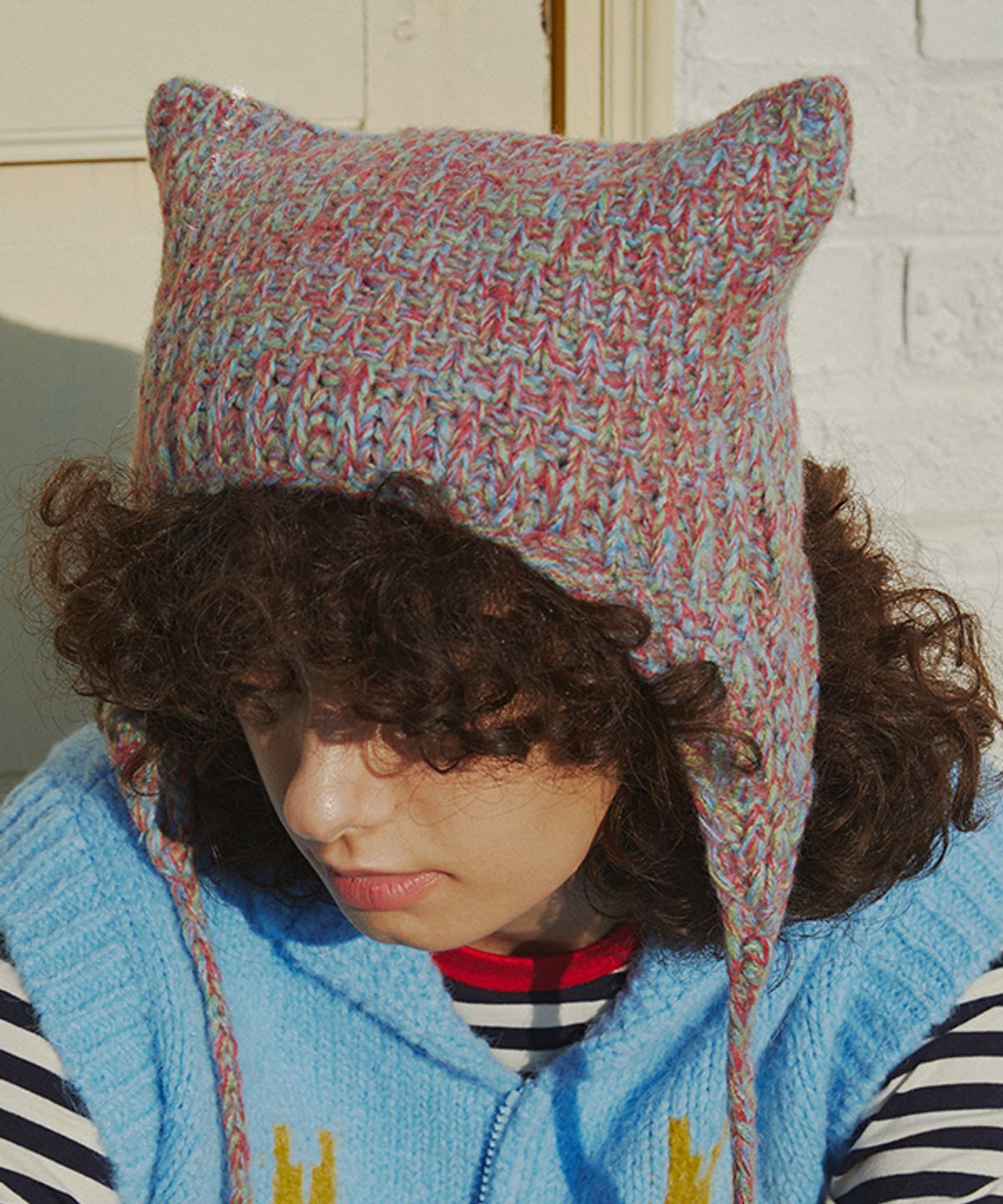그린버터(GREENBUTTER) Cat Tassel Bonnet Hat (Candy)