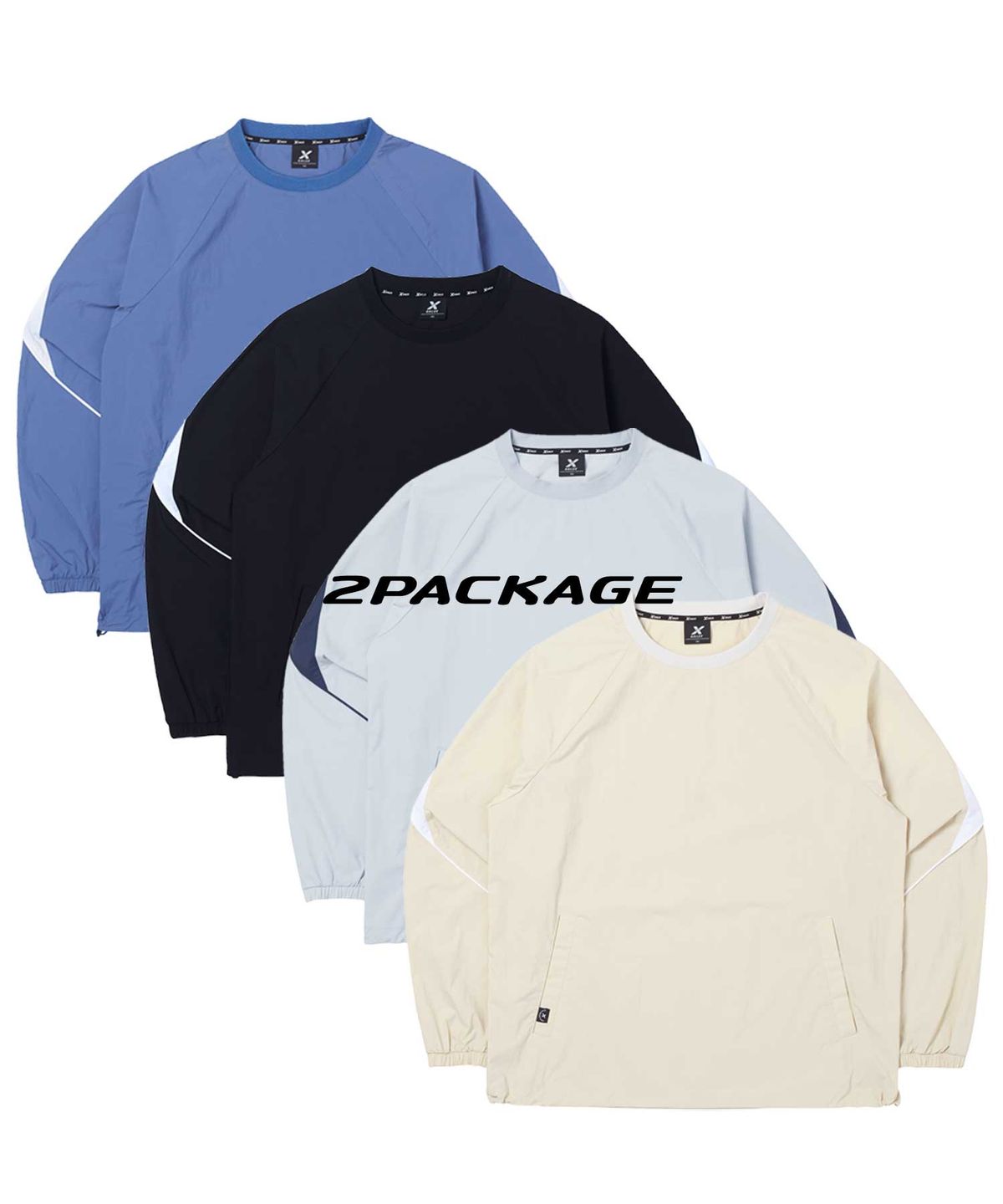 갈렉스(GALEX) 파이핑 컬러블록 웜업 피스테 롱슬리브 2PACKAGE