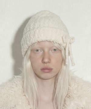 겨울 리본 부클 비니RIBBON BEANIE / MOHAIR BOUCLE / IV