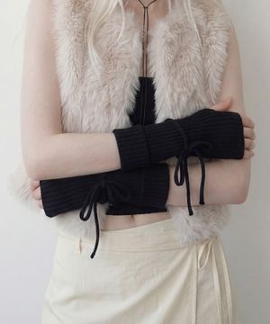 겨울 리본 핸드워머 RIBBON WARMER / LAMBS WOOL / BK