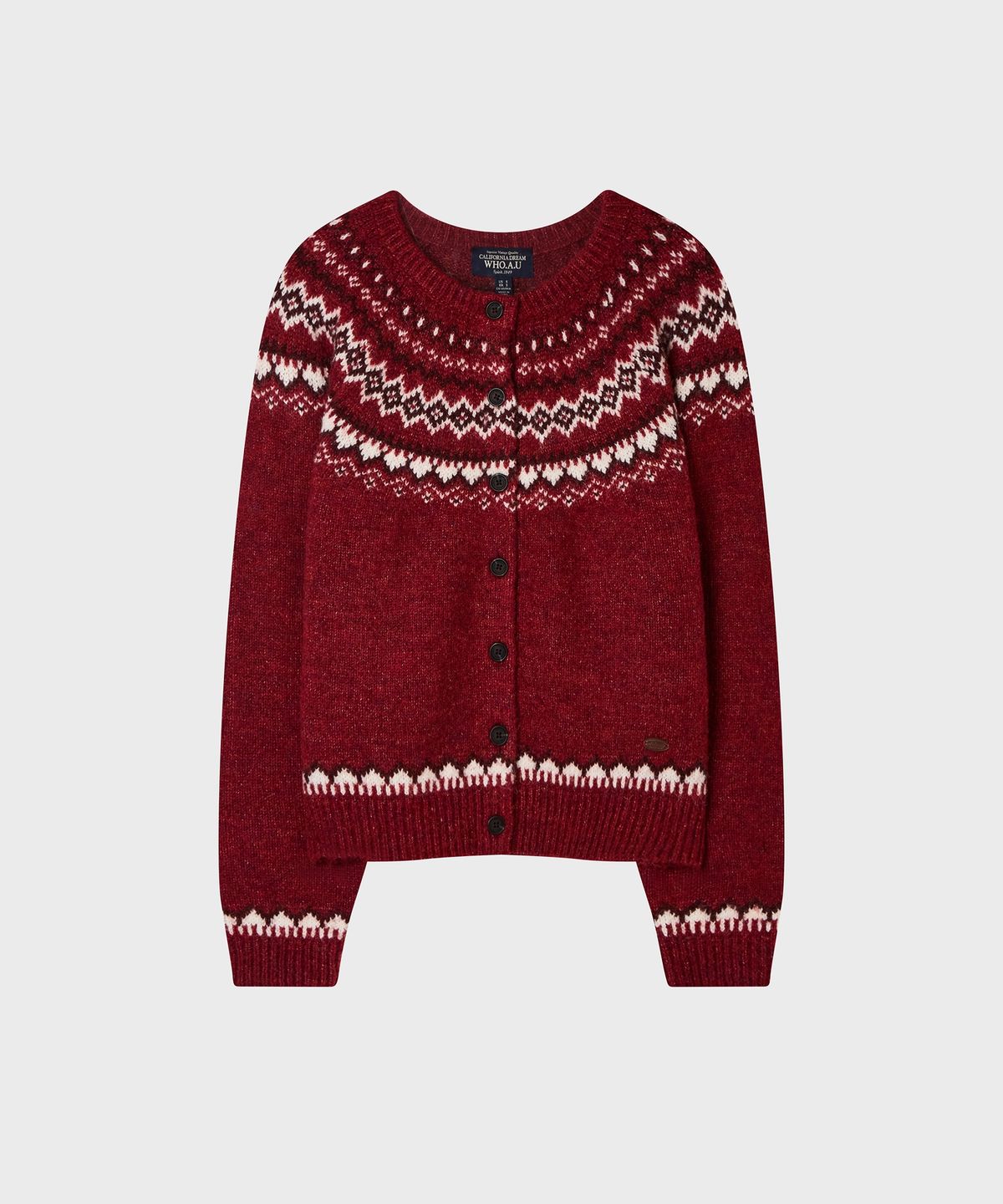 후아유(WHO.A.U) Fair Isle Cardigan / WHCKG4V24F