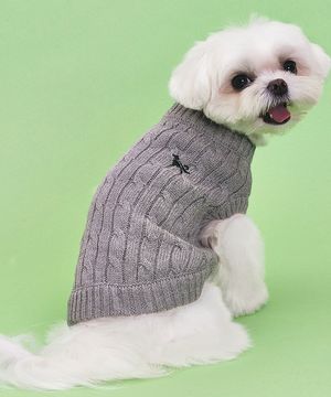 강아지 실내복 순면 니트 그레이