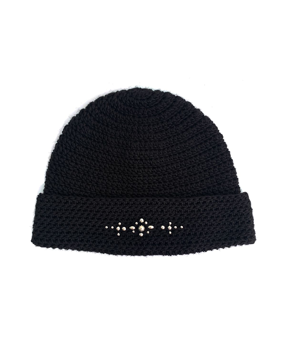 라드픽션(RAD FICTION) TEO HANDMADE WESTERN ORNAMENT SHORT BEANIE / BLACK
