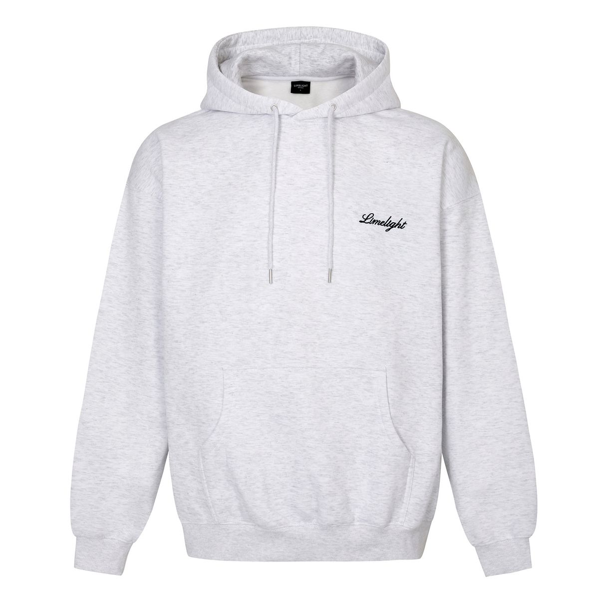 라임라잇 어패럴(LIMELIGHT APPAREL) 어패럴 스크립트 로고 후드 오버사이즈 (애쉬그레이/블랙)