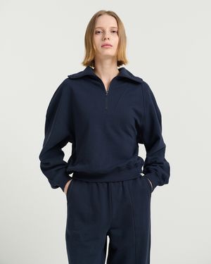 하프 집업 스웨트셔츠(FMST5024F)_미드나잇 헤이즈