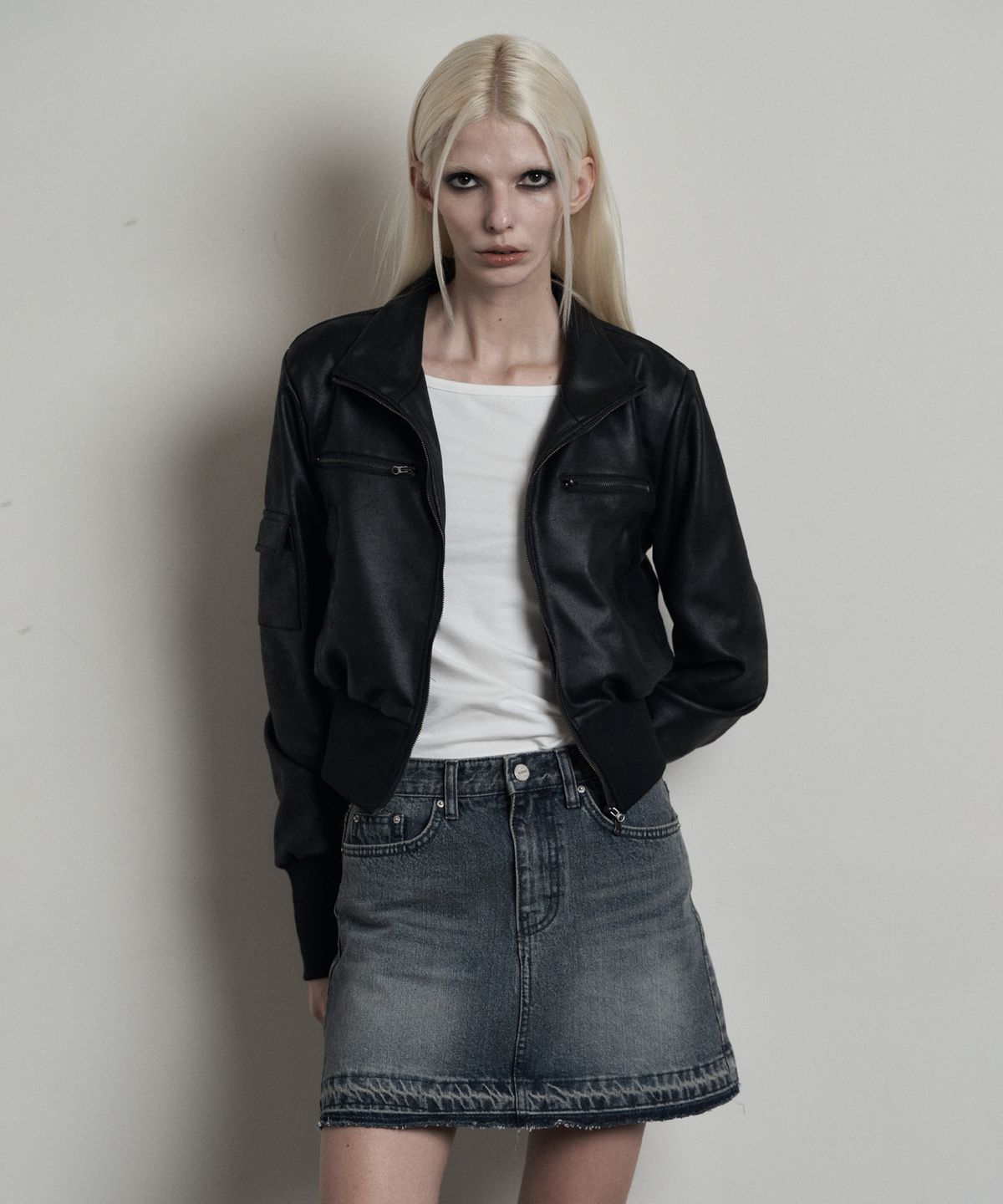어니브(ANIV) VINTAGE SUEDE TWO WAY JACKET BLACK