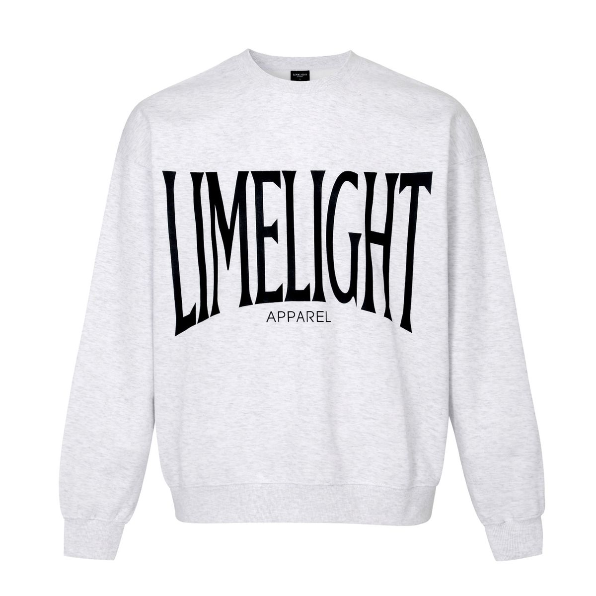 라임라잇 어패럴(LIMELIGHT APPAREL) 어패럴 빅 로고 스웨트셔츠 오버사이즈(애쉬그레이/블랙)