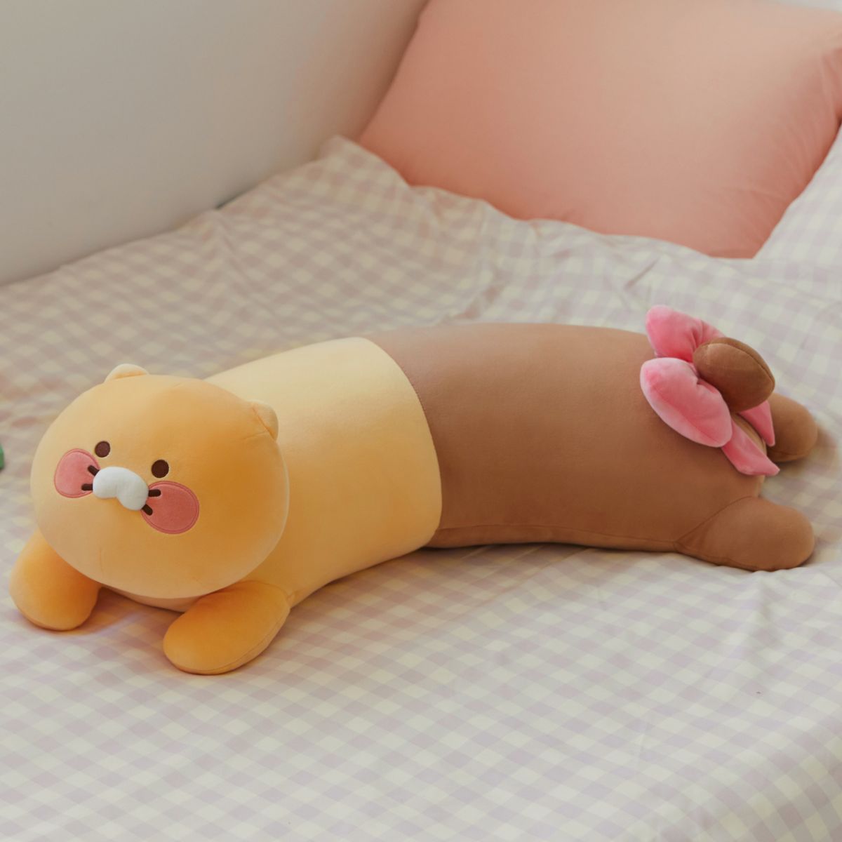 카카오프렌즈(KAKAO FRIENDS) 리본 커브 바디 필로우_춘식이