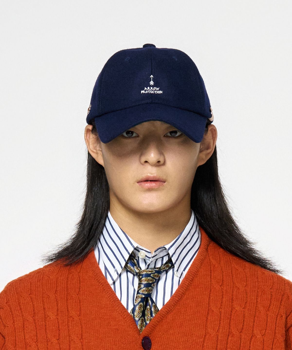 홍우성(HONGWOOSUNG) SIGNAL NATIVE AMERICAN WOOL BALL-CAP_NAVY
