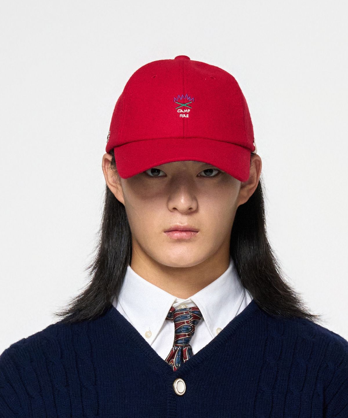 홍우성(HONGWOOSUNG) SIGNAL NATIVE AMERICAN WOOL BALL-CAP_RED