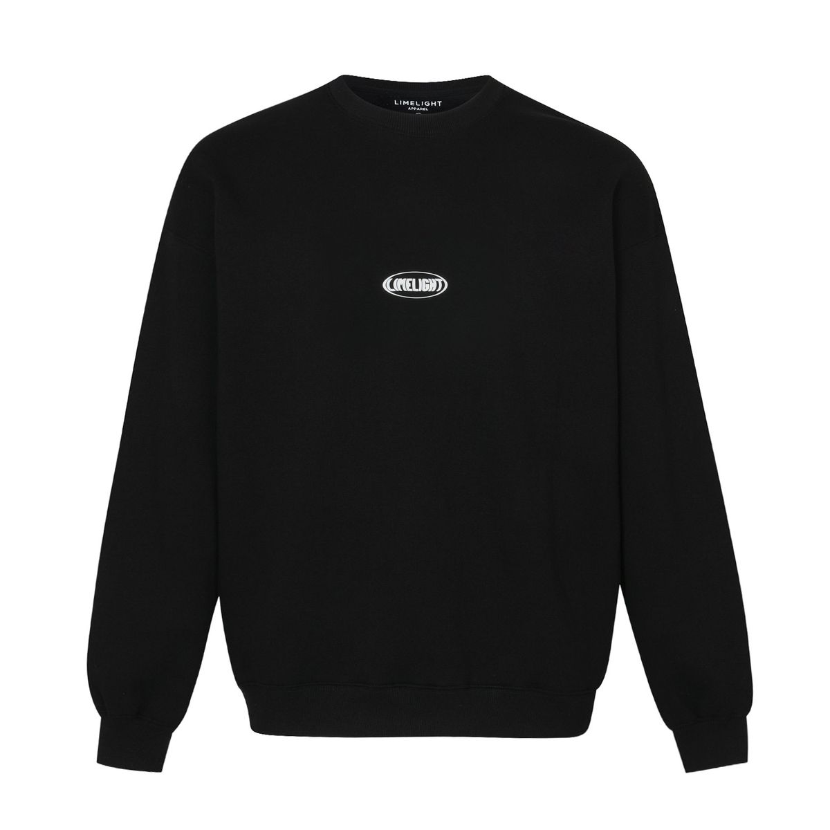 라임라잇 어패럴(LIMELIGHT APPAREL) 어패럴 오발 로고 스웨트셔츠 오버사이즈 (블랙/화이트)