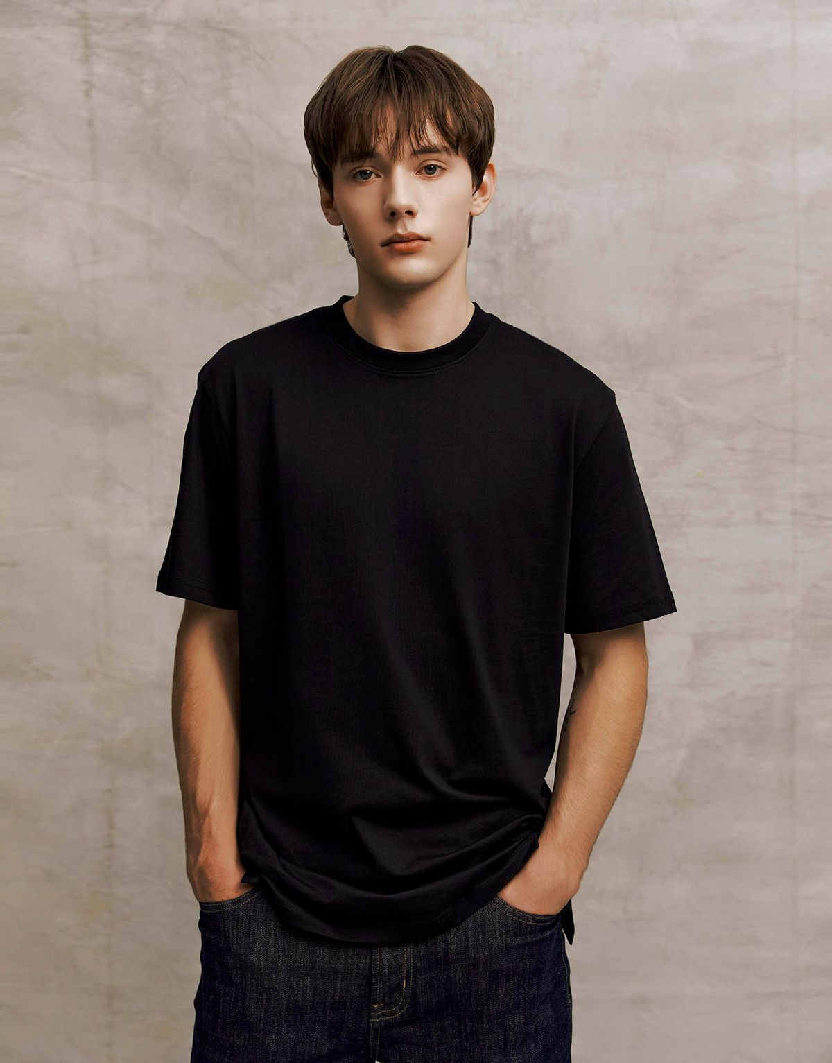지오다노(GIORDANO) 슬릿 레이어드 반팔 티셔츠 024900 [2color]