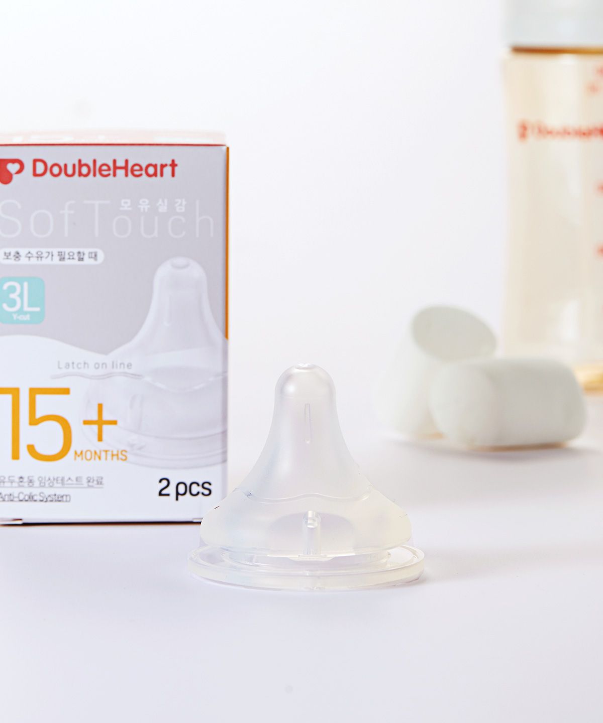 더블하트(DOUBLEHEART) 모유실감 3세대 젖꼭지 3L사이즈(15개월/2개입)