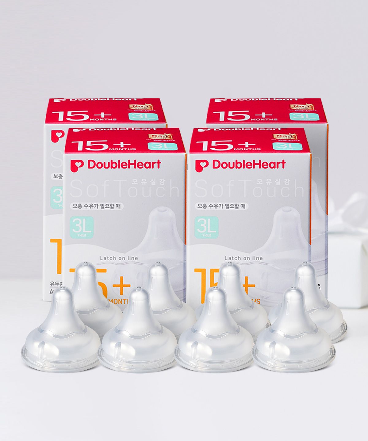 더블하트(DOUBLEHEART) 모유실감 3세대 젖꼭지 8개입 (SS/S/M/L/LL/3L)