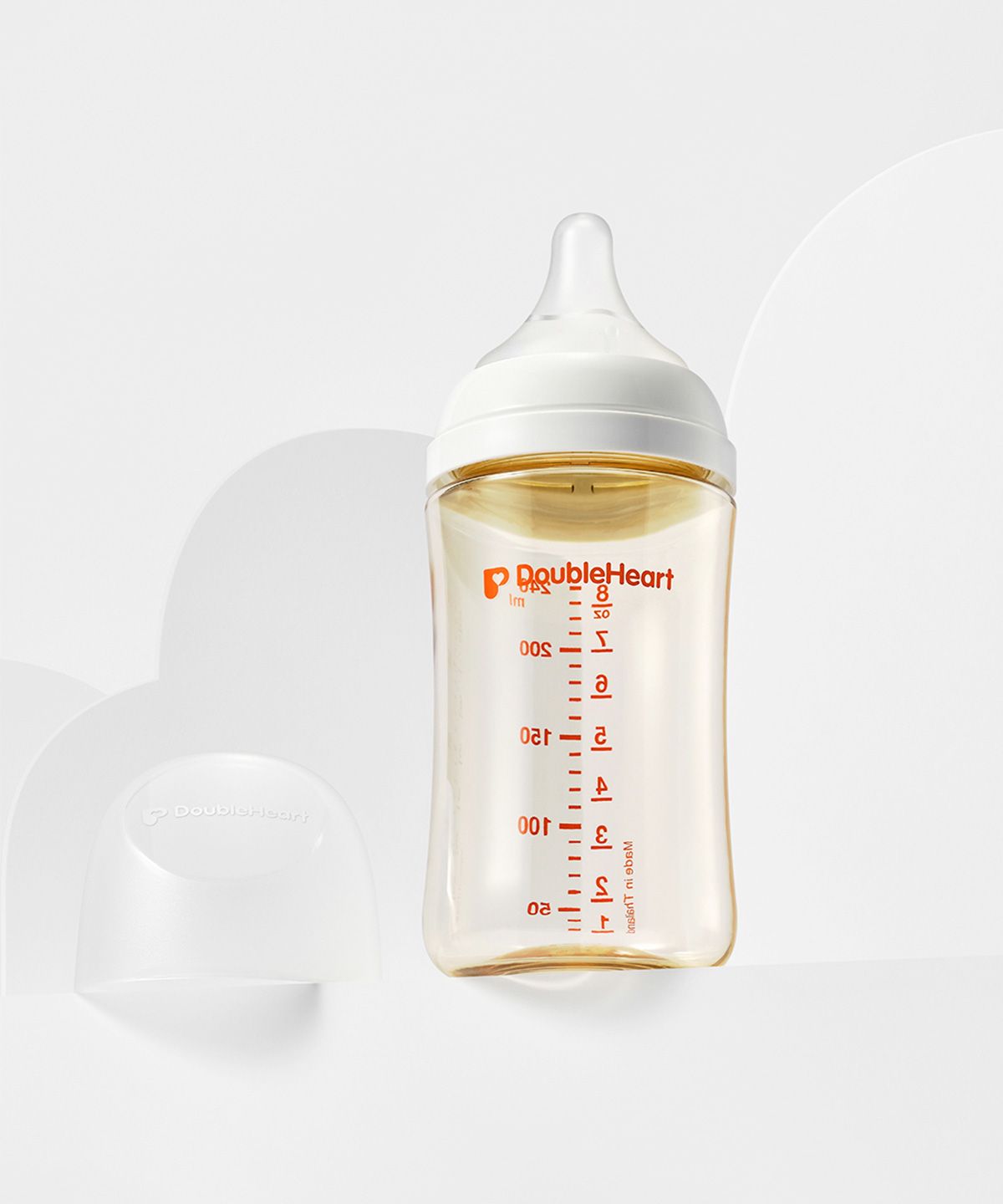 더블하트(DOUBLEHEART) 모유실감 3세대 PPSU 베이직 제뉴인화이트 240ml(젖꼭지M포함)