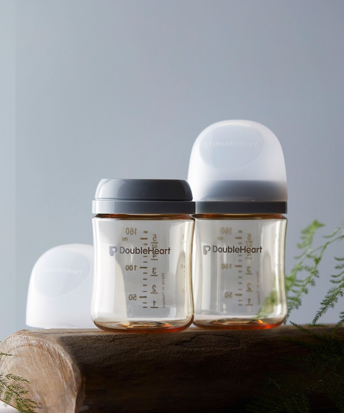 더블하트(DOUBLEHEART) 모유실감 3세대 PPSU 모먼트 새벽그레이 160ml 트윈팩(젖꼭지미포함)