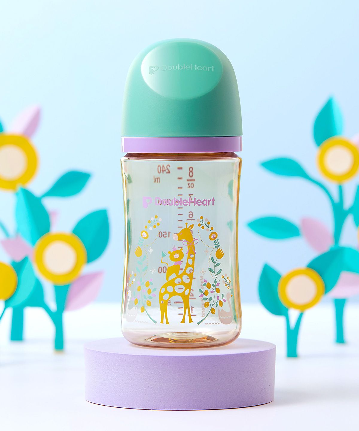 더블하트(DOUBLEHEART) 모유실감 3세대 디어프렌즈 블루밍가든 240ml(젖꼭지M포함)