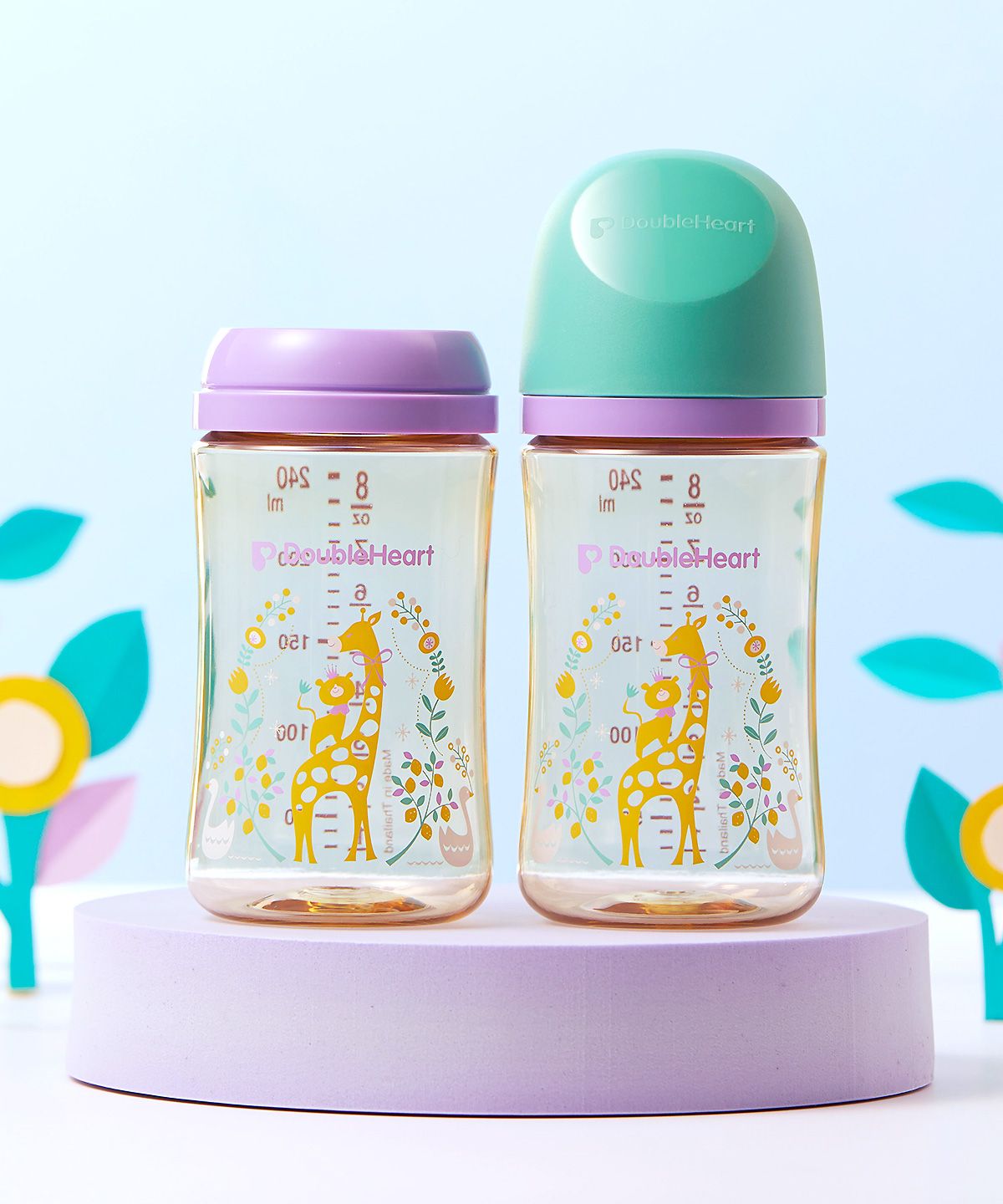 더블하트(DOUBLEHEART) 모유실감 3세대 디어프렌즈 블루밍가든 240ml 트윈팩(젖꼭지미포함)
