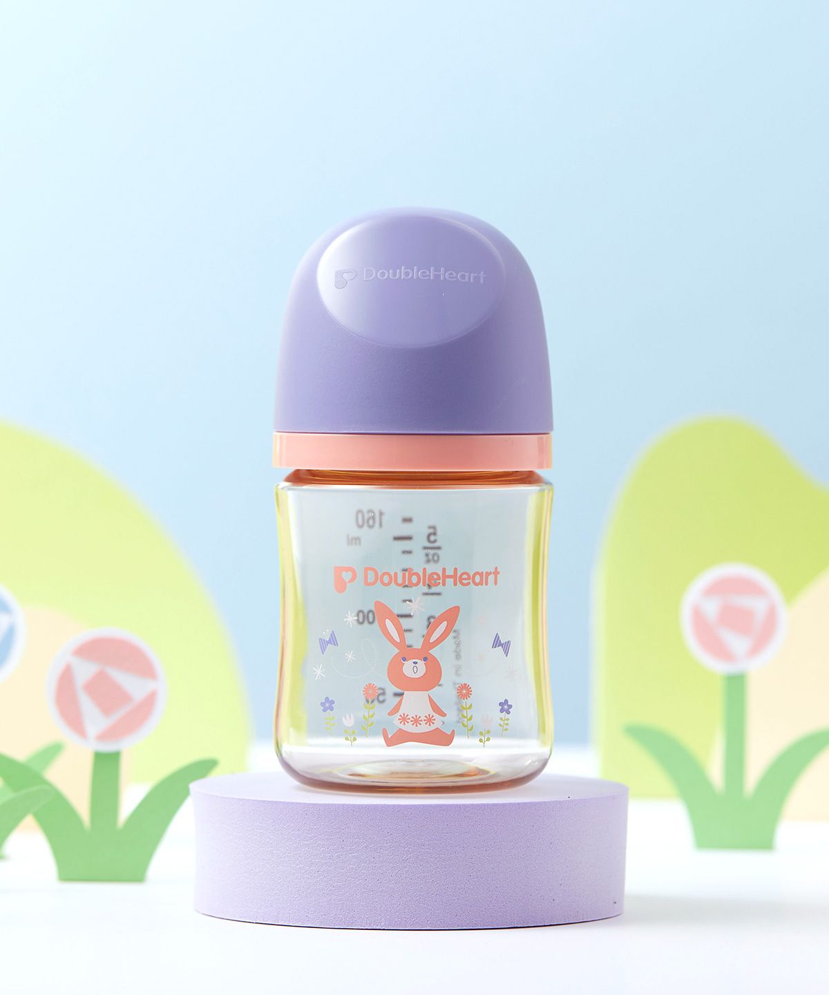 더블하트(DOUBLEHEART) 모유실감 3세대 디어프렌즈 놀러올래빗 160ml(젖꼭지S포함)