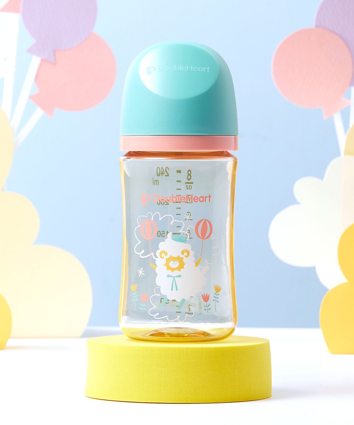 더블하트(DOUBLEHEART) 모유실감 3세대 디어프렌즈 하늘을날꼬양 240ml(젖꼭지M포함)