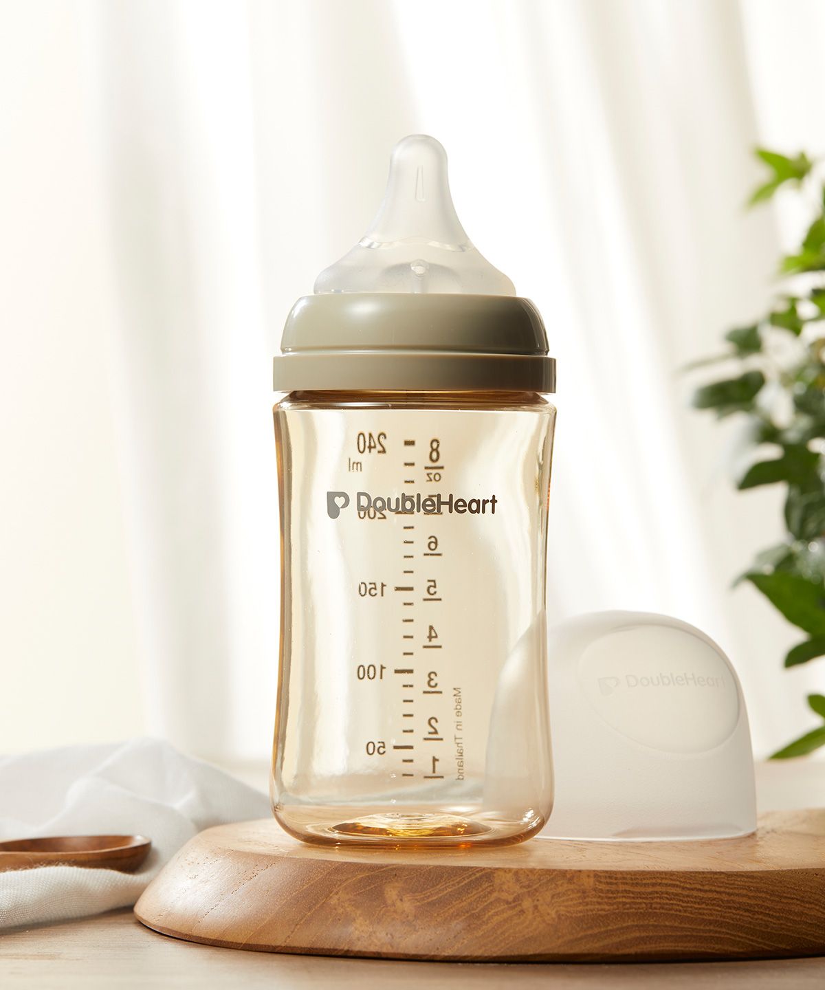 더블하트(DOUBLEHEART) 모유실감 3세대 PPSU 모먼트 오후의베이지 240ml(젖꼭지M포함)