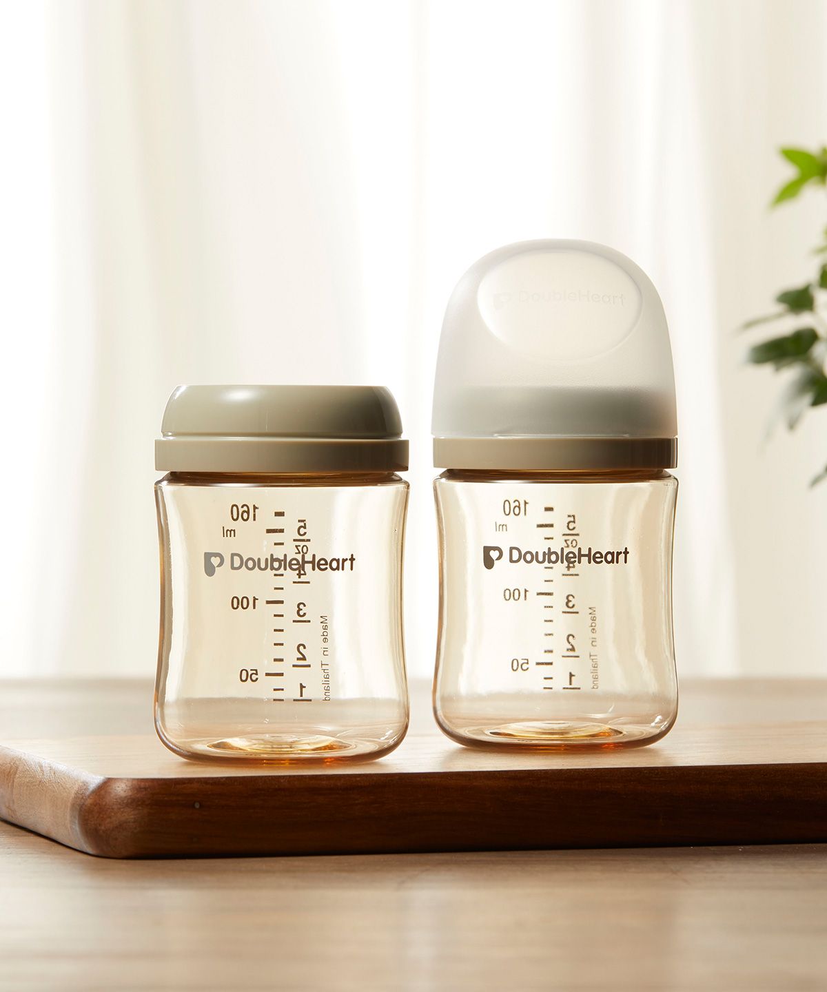 더블하트(DOUBLEHEART) 모유실감 3세대 PPSU 모먼트 오후의베이지 160ml 트윈팩(젖꼭지미포함)