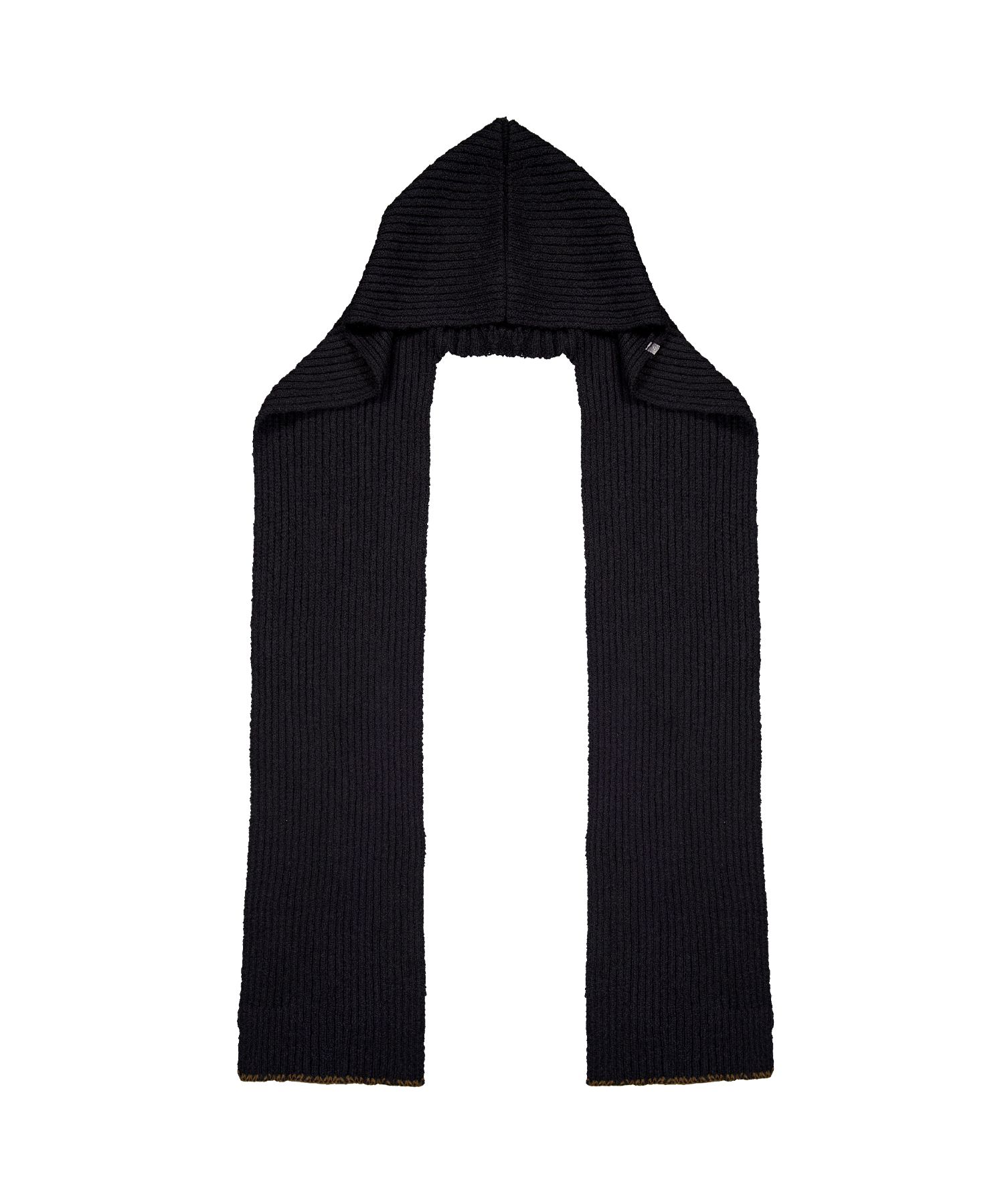 [WOOALONG]UNISEX★Knit hood muffler MUSINSA | WOOALONG Knit hood muffler - BLACK