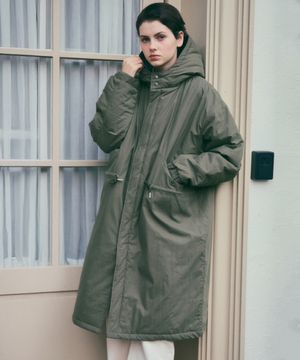 W/M-65피쉬테일 후드 패딩 야상 코트_KHAKI