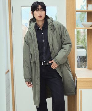 M-65 피쉬테일 후드 패딩 야상 코트_KHAKI