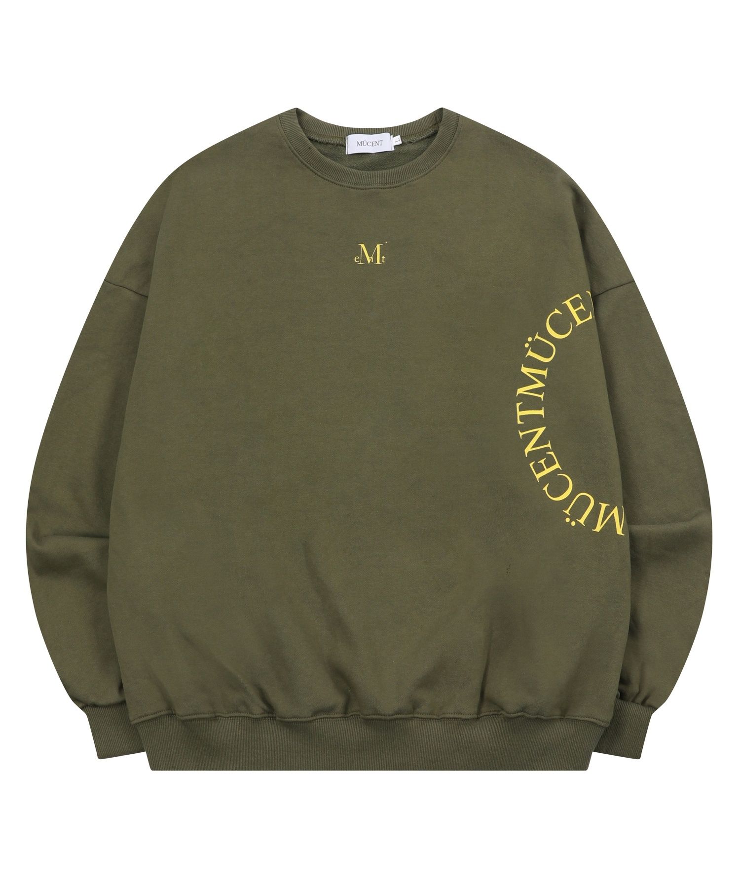 ★MUCENT★ Side circular logo signature man-to-man unisex MUSINSA | MUCENT Side circular logo signature man-to-man