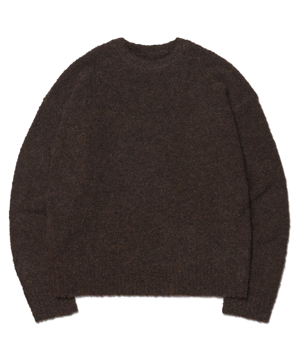 노매뉴얼(NOMANUAL) REVERSIBLE WOOL HAIRY KNIT - BROWN