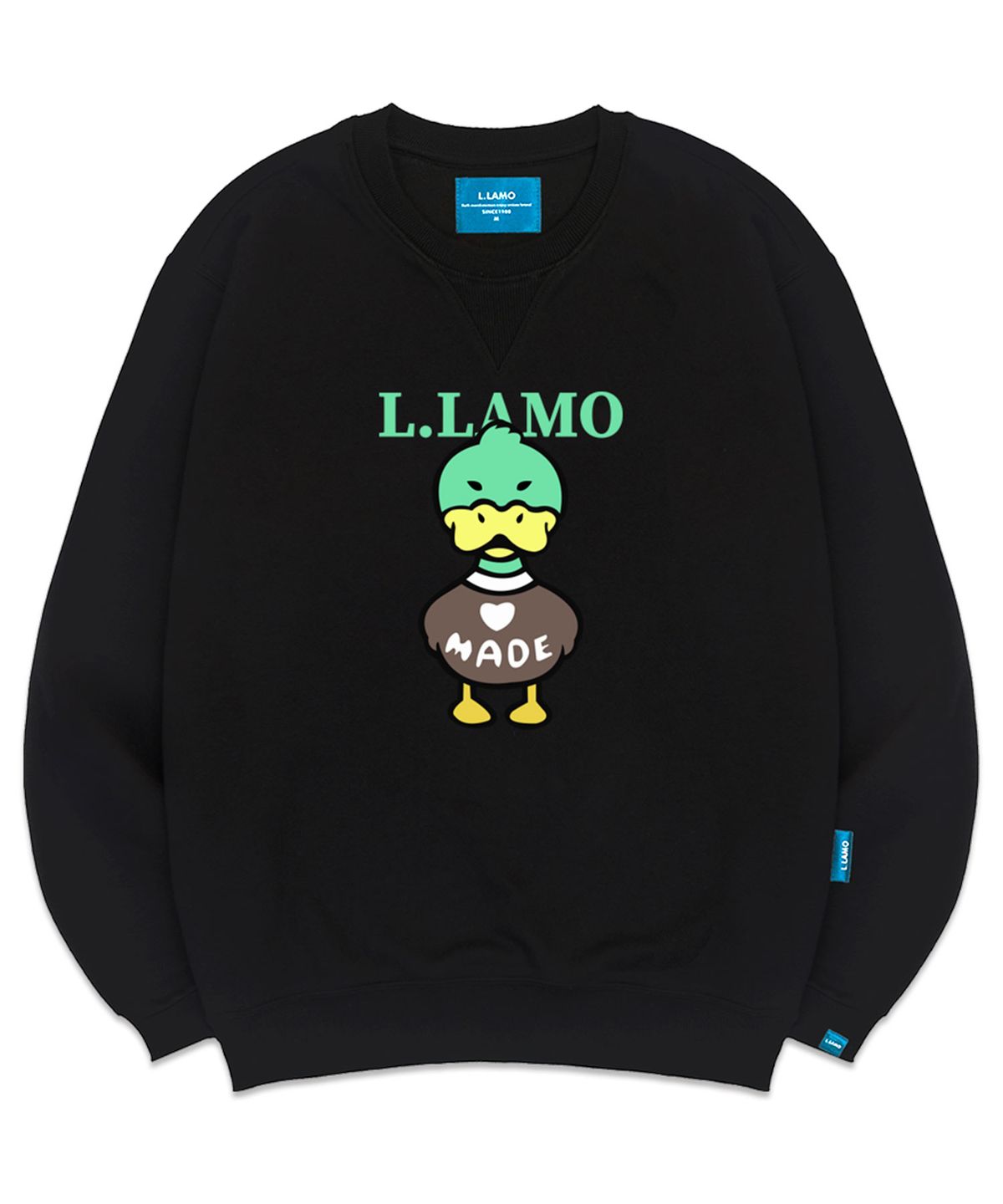 엘라모(LLAMO) 기모M 메이드덕 맨투맨 남녀공용 빅사이즈 S~4XL