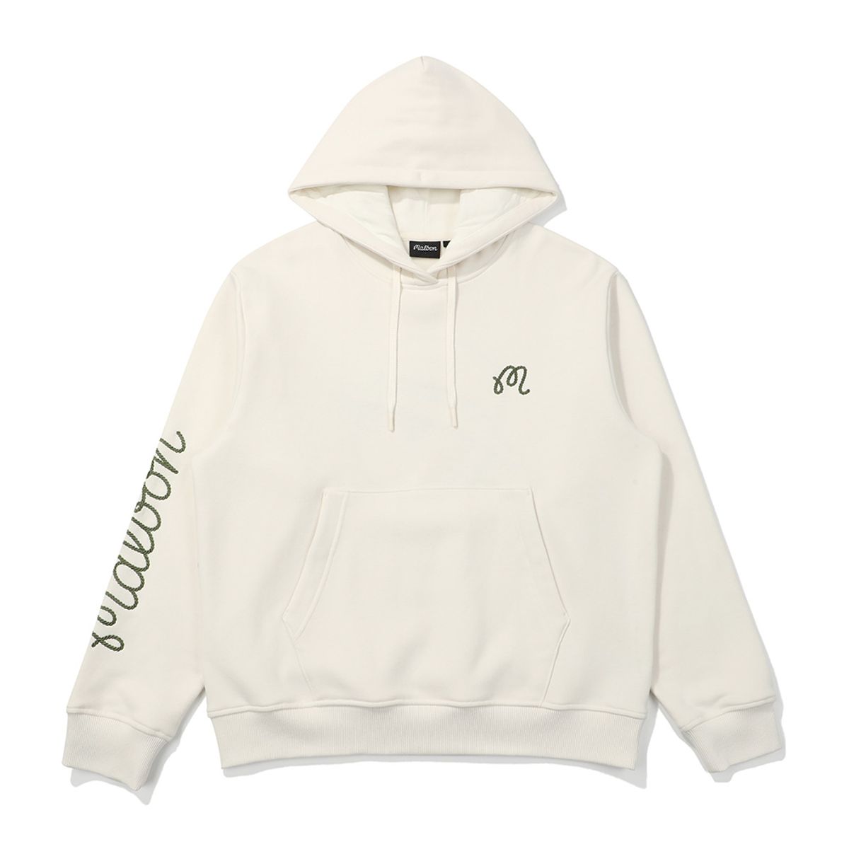 말본 골프(MALBON GOLF) 말본 스크립트 기모 후드 맨투맨 CREAM (MAN)