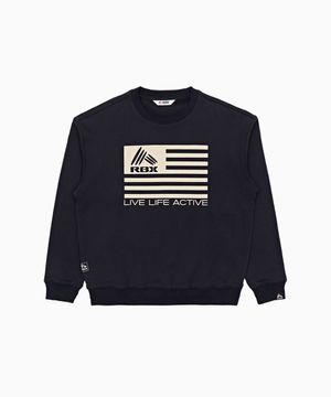 USA프린트 스웻셔츠 네이비