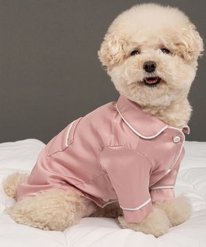 강아지 실크 파자마 살몬