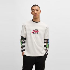 더블 로고 반팔 티셔츠 릴렉스핏 50521076_101